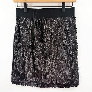 Leyendecker Los Angeles Cobble Black Beaded Silk Skirt